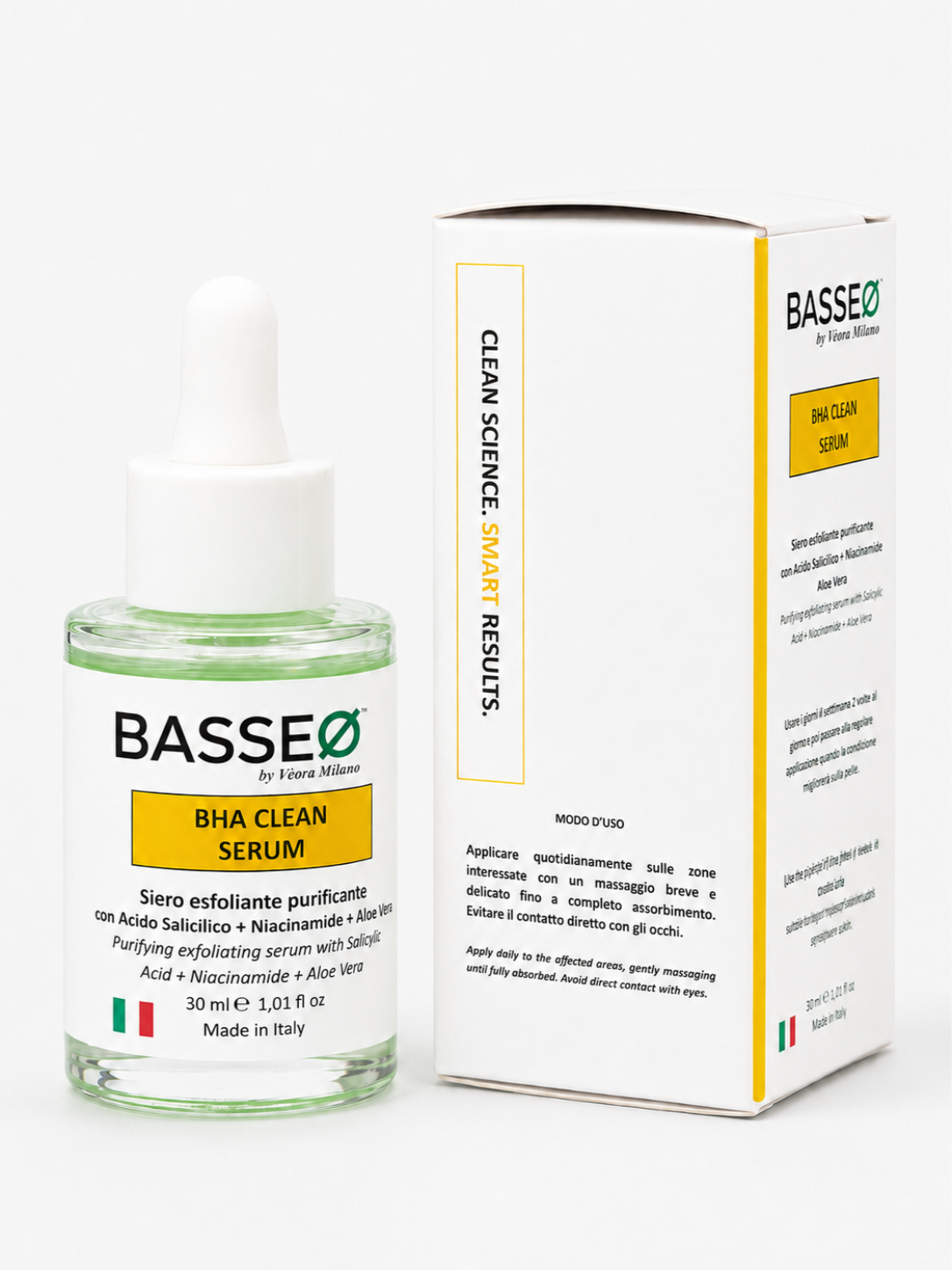 BHA CLEAN SERUM - Siero Esfoliante Purificante con Acido Salicilico, Niacinamide e Aloe Vera 30 ml