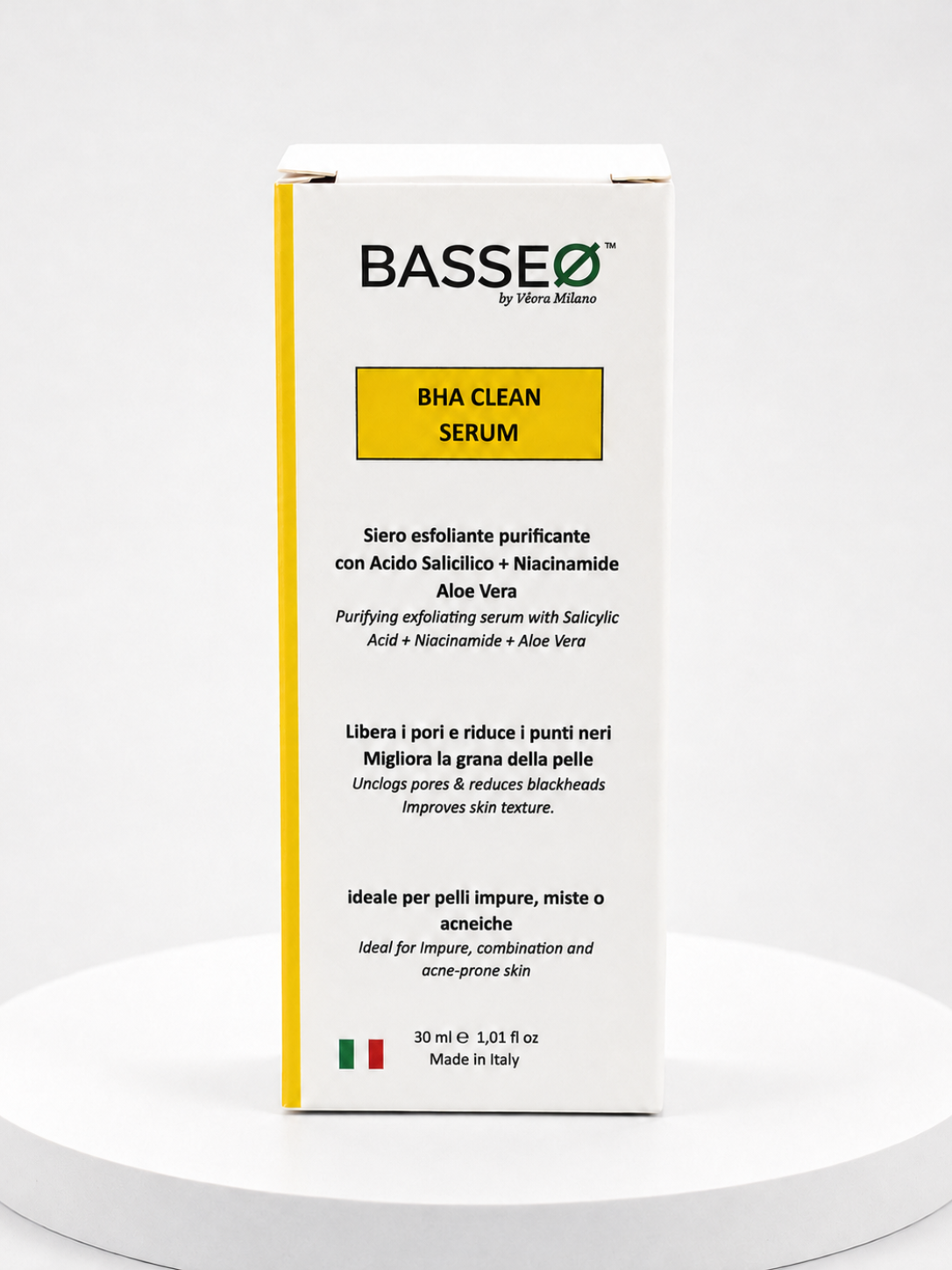 BHA CLEAN SERUM - Siero Esfoliante Purificante con Acido Salicilico, Niacinamide e Aloe Vera 30 ml