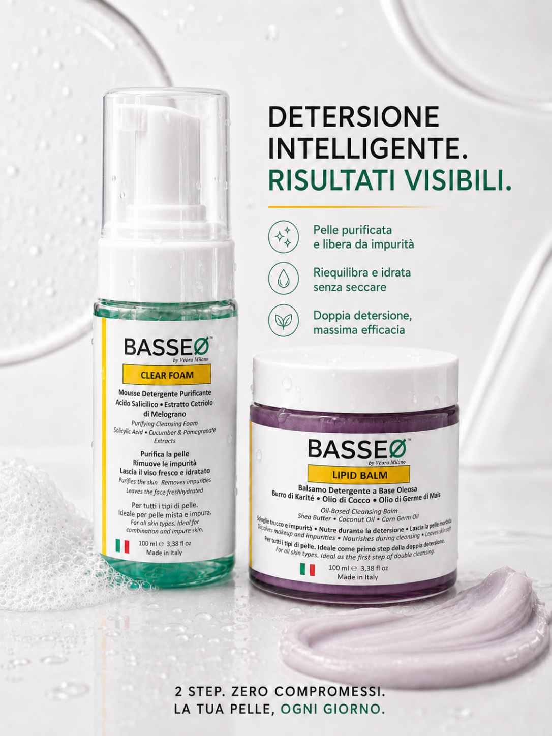 RITUALE DOPPIA DETERSIONE - Lipid Balm + Clear Foam